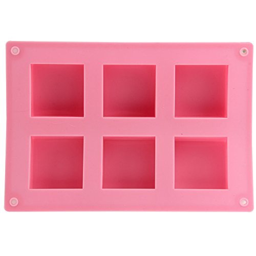 Generic High Quality 6 Cups Square Shape Silicone Material Cake Mold N3
