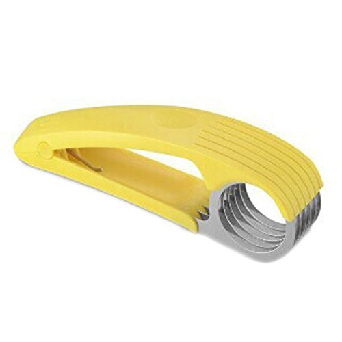 ASDOMO Banana Slicer Kitchen Banana Section Plastic Banana Slicer Chopper Fruit Cutter Cucumber Salad Stainless... N6