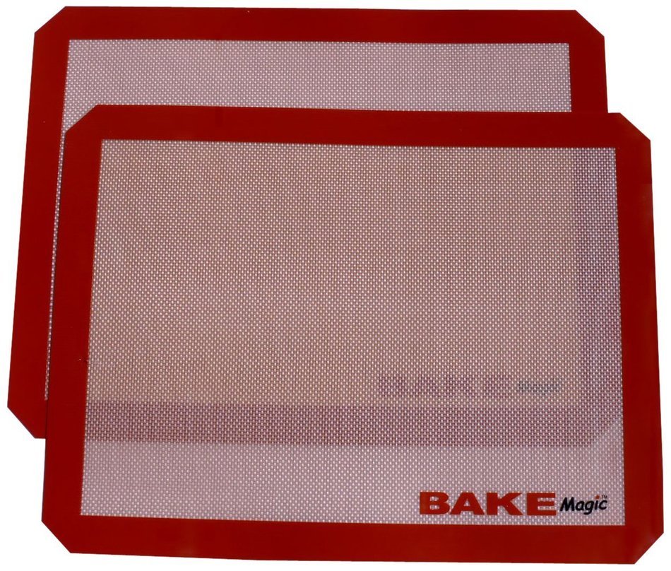 Bake Magic Reusable Non-Stick Baking Silicone Mat, Tan, Set of 2