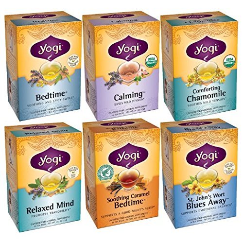 Yogi Tea Rest & Relax Tea 6 Flavor Variety Pack (Pack of 6)