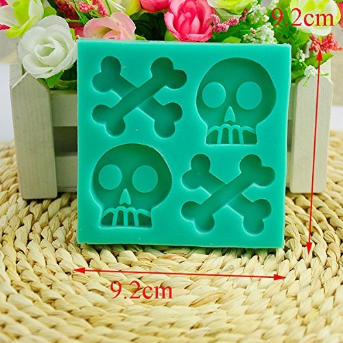 "Halloween Skeleton Silicone Cake Mold Skull Bone Pudding Jelly Chocolate Baking Mould" shopping N3