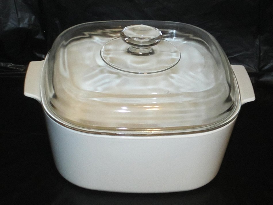 Corning Ware JUST WHITE 5 Liter Covered Casserole Baking Dish w/ Lid ...