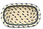 Polmedia Polish Pottery 13-inch Stoneware Oval Baker H6348B Hand Painted from Ceramika Artystyczna in Boleslawiec... N3