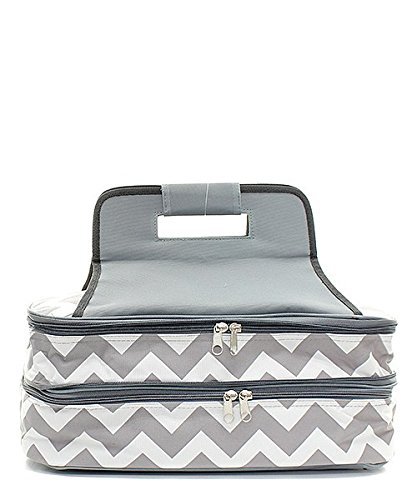 Chevron Casserole Dish Carrier for Holiday Party Entertaining Grey