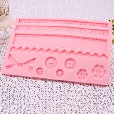 Tint DIY Fondant Cake Decorating Buttons Bows Silicone Embossing Mold