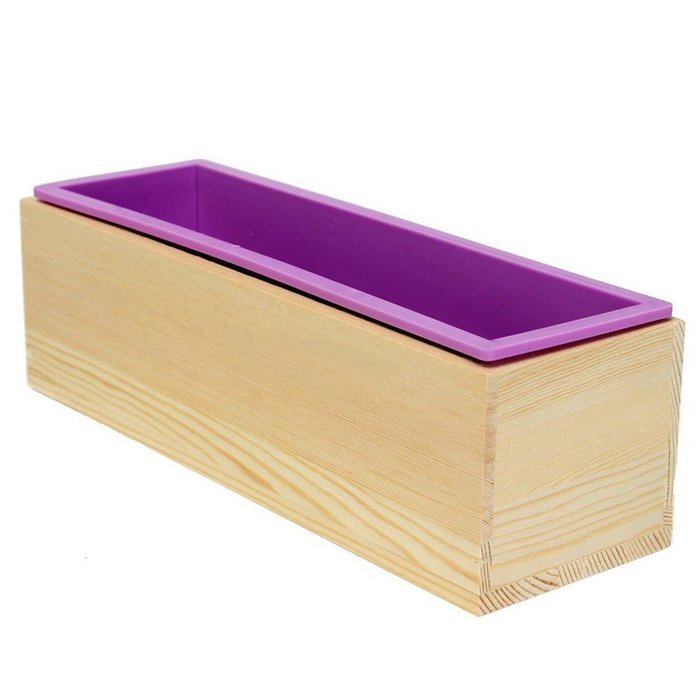 UNIHA Silicone Soap Mold Wooden Box DIY Tools Toast Loaf Baking Cake Molds(L) N15