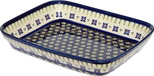 Polish Pottery Baking Dish 8 Inch X 10 Inch From Zaklady Ceramiczne Boleslawiec 370-296a Classic Pattern