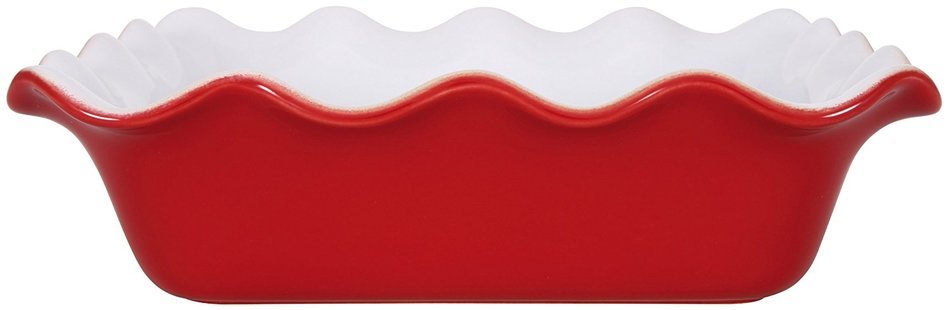 Emile Henry 9 by 9-Inch Ruffled Square Baker, Cerise