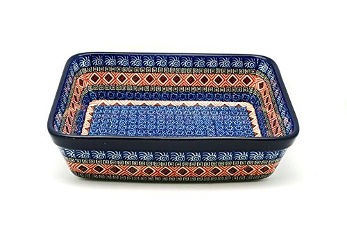 Polish Pottery Baker - Rectangular - Medium - Aztec Sun