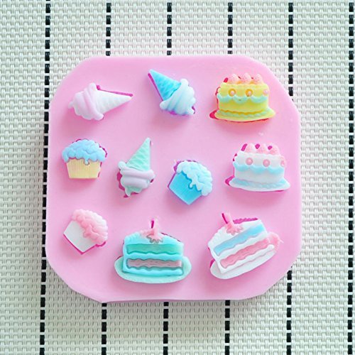 WilsonBaking Love Collection - Cake and Ice Cream Birthday Party Molding Theme Silicone Fondant Lace Molds Serie...