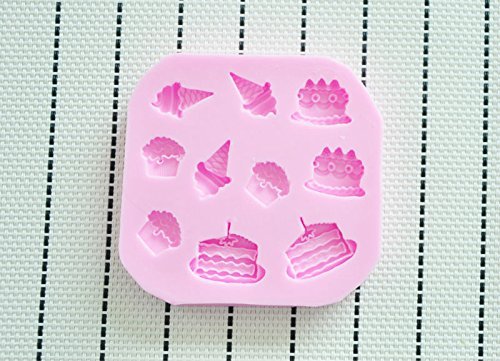 WilsonBaking Love Collection - Cake and Ice Cream Birthday Party Molding Theme Silicone Fondant Lace Molds Serie... N3