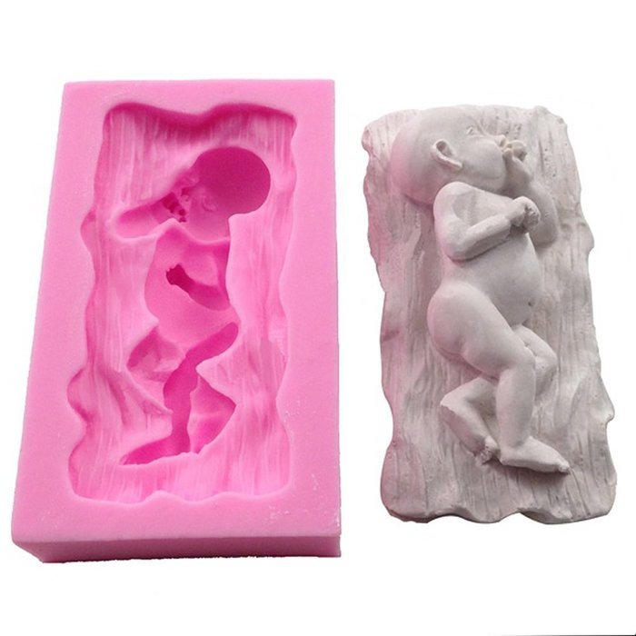 Joinor 3D Lovely Sleeping Baby Silicone Fondant Mold Sugarcraft Tool, Handmade Soap Mold, Cake Decorating Cupcake... N4
