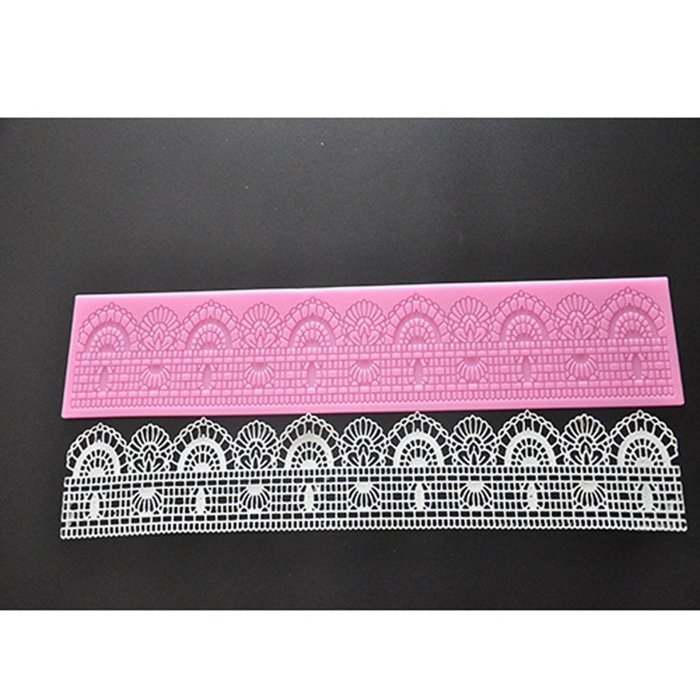 FOUR-C Decorating Supplies Silicone Lace Mat Sugar Mold for Cake Decorating Color Pink N2