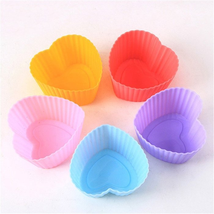 WMSTUDIO 6pcs/Set Mixed Colors Silicone Muffin Cases Cake Cupcake Liner ...