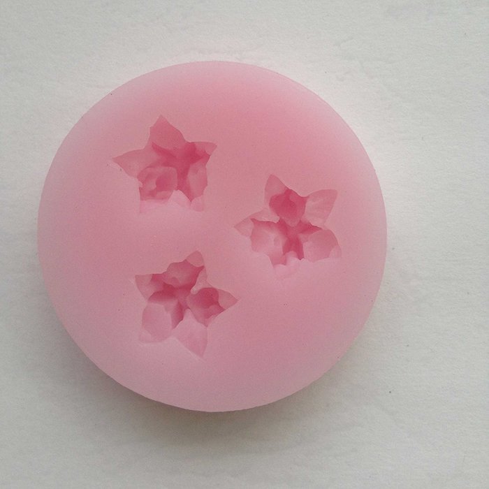 3 holes BLOSSOM FLOWERs SILICONE MOULD icing mold for sugarcraft cake decorating chocolate soap candle fondant...