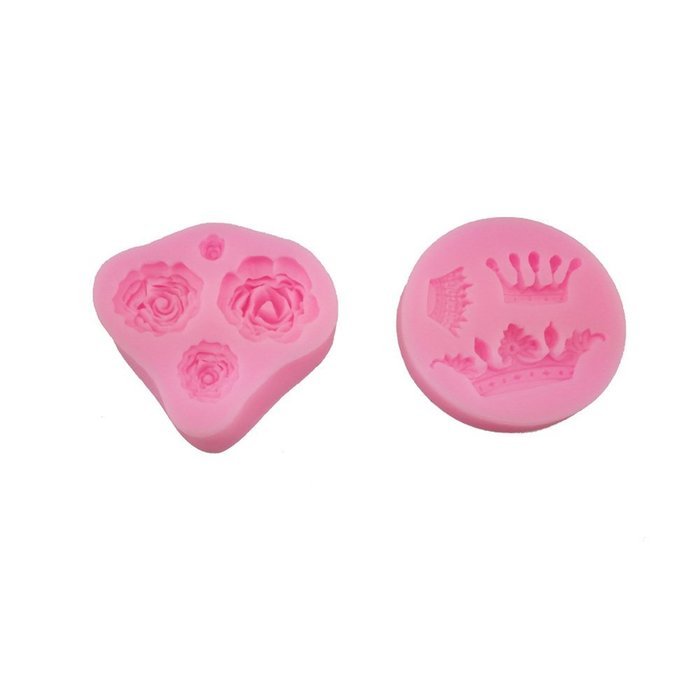 Yueton&reg; Crown and Rose Shape Silicone Cake Molds Decoration Fondant Cookie Baking Mold