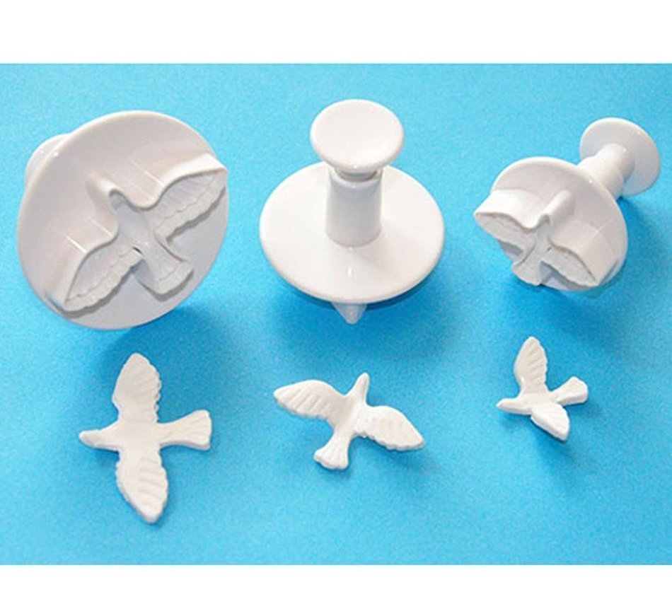 FOUR-C Sugarcraft Supplies Dove Cake Decoration Cutters Cupcake Mold Tools Set Color White N2