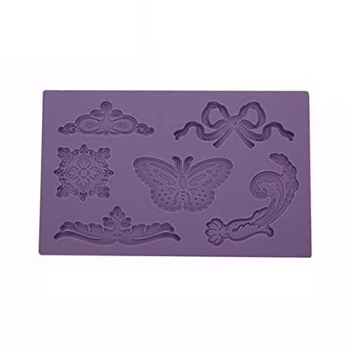 "dipshop Butterfly Decorative Pattern Embossed Fondant Mold Silicone Cake Mould Decorating Tool" shopping