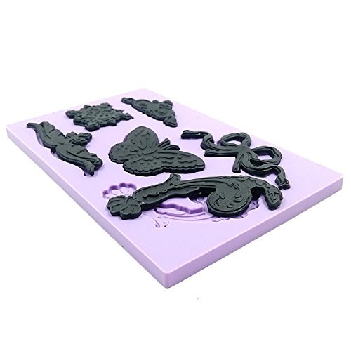 "dipshop Butterfly Decorative Pattern Embossed Fondant Mold Silicone Cake Mould Decorating Tool" shopping N3