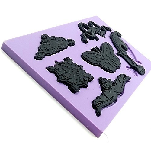 "dipshop Butterfly Decorative Pattern Embossed Fondant Mold Silicone Cake Mould Decorating Tool" shopping N4