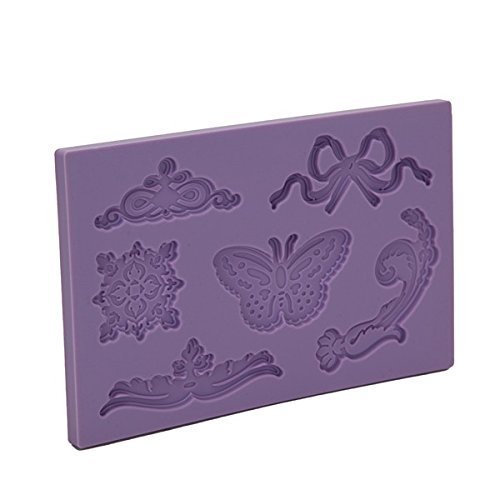 "dipshop Butterfly Decorative Pattern Embossed Fondant Mold Silicone Cake Mould Decorating Tool" shopping N5