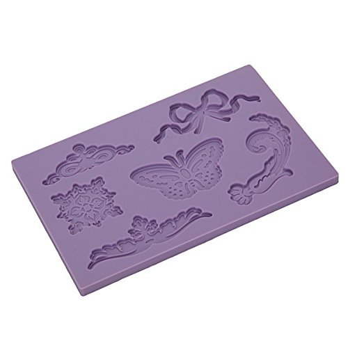 "dipshop Butterfly Decorative Pattern Embossed Fondant Mold Silicone Cake Mould Decorating Tool" shopping N6