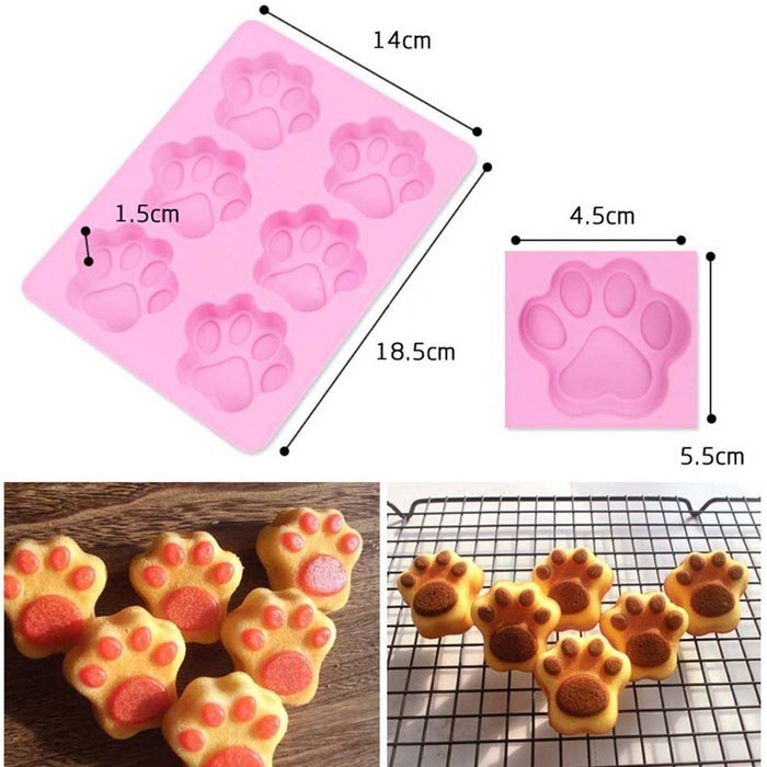 Poproo 6-Cavity Silicone Muffin Cups - Handmade Soap Molds - Biscute Chocolate Ice Cake Baking Pan - Large Flower... N6