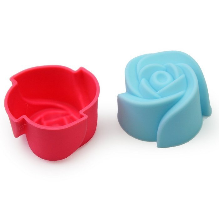 RHX 10 Silicone Rose Chocolate Muffin Cookie Cup Cake Baking Mold Cake Decorating Supplies DIY N3