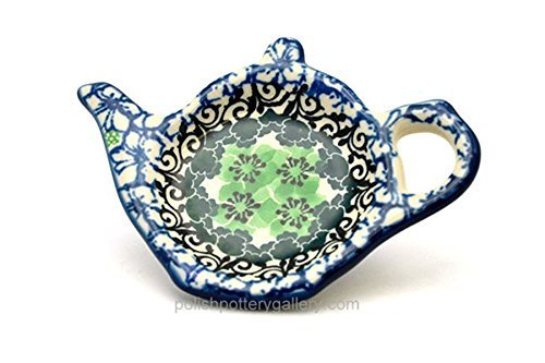 Polish Pottery Tea Bag Holder - Kiwi