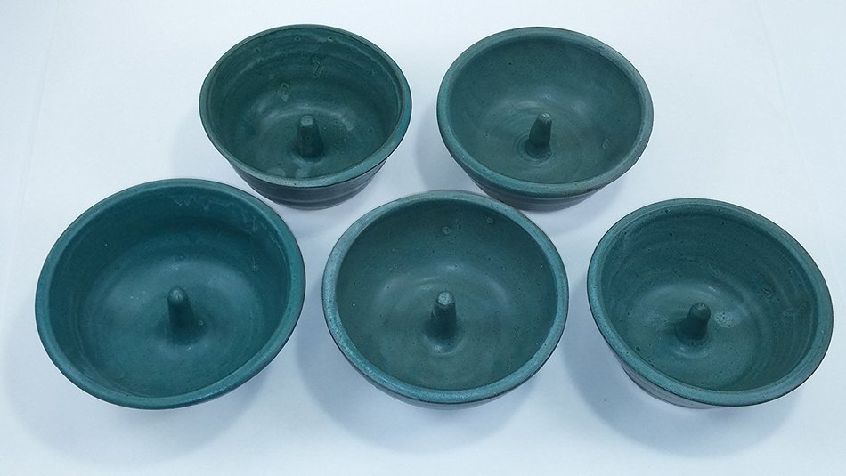 Aunt Chris' Pottery - Hand Made Clay - Individual Apple Baking and Serving Dish - With Molden-In - Fast Baking... N13