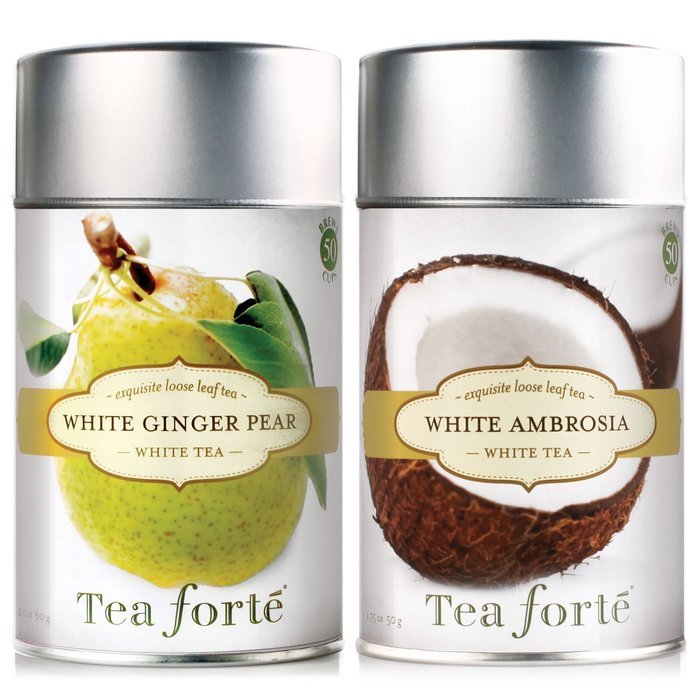 Tea Forte WHITE GINGER PEAR Loose Leaf White Tea, 2.1 Ounce Tea Tin N6