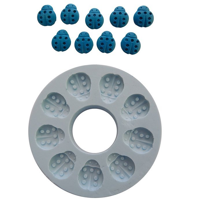 O.K Molds silicone 9 cavities ladybug fondant cake gompaste M4996