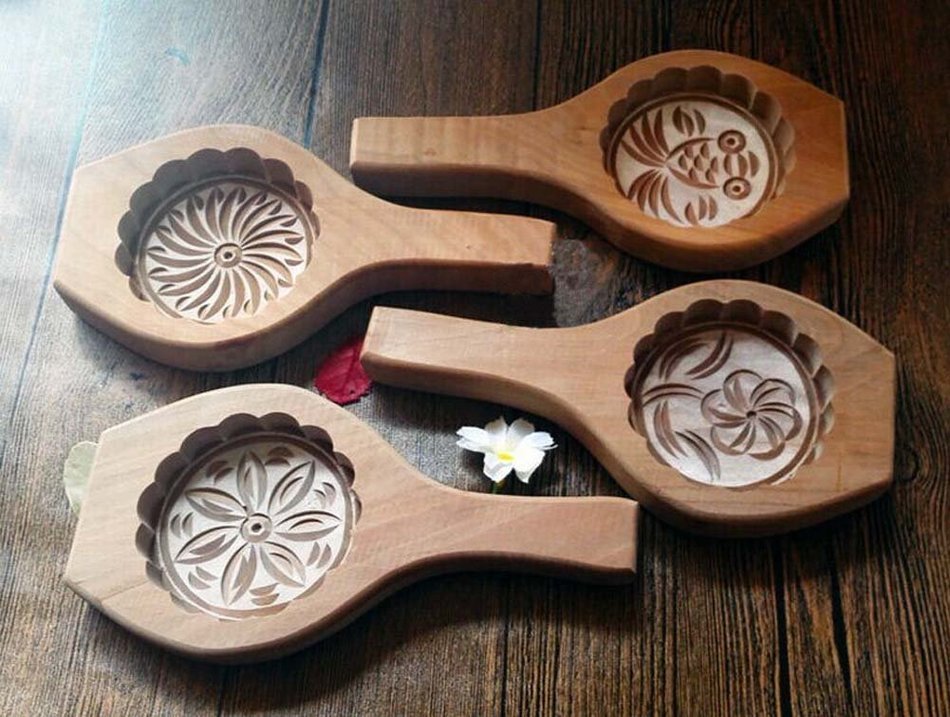 Dessert Baking Molds/Wooden Carving Baking Molds, Beautiful Flower(18*9*2.4cm) N2