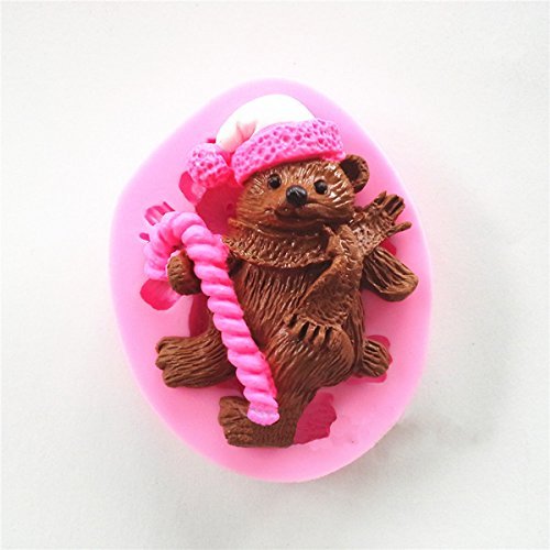 "Christmas Bear Silicone Fondant Cake Mold Chocolate Clay Mould" shopping