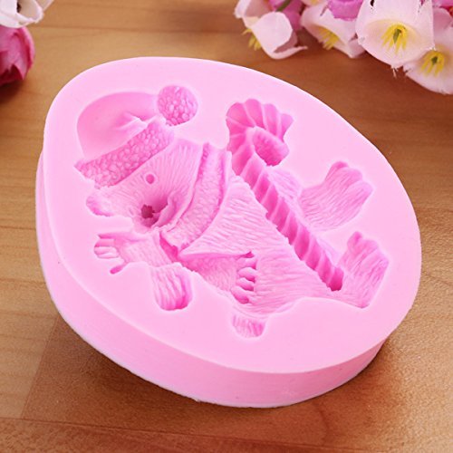 "Christmas Bear Silicone Fondant Cake Mold Chocolate Clay Mould" shopping N6