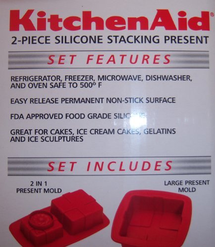 KitchenAid Cake Creations 2pc Red Silicone Stacking Presents N2
