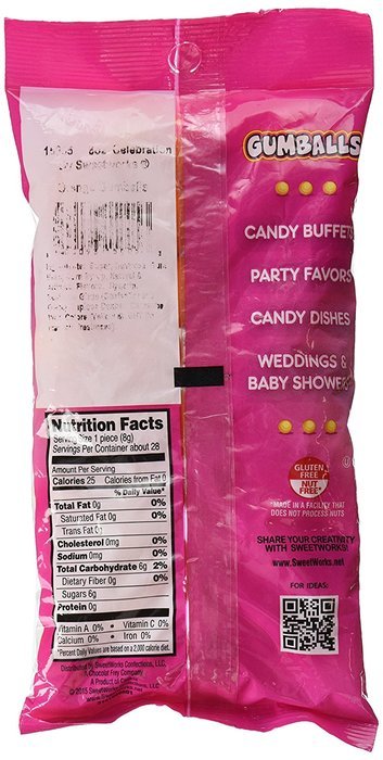 Sweetworks Celebration Candy Gumballs Bag, 8 oz, Shimmer Lime Green N14