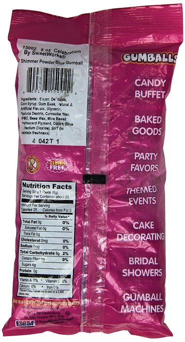 Sweetworks Celebration Candy Gumballs Bag, 8 oz, Shimmer Lime Green N23