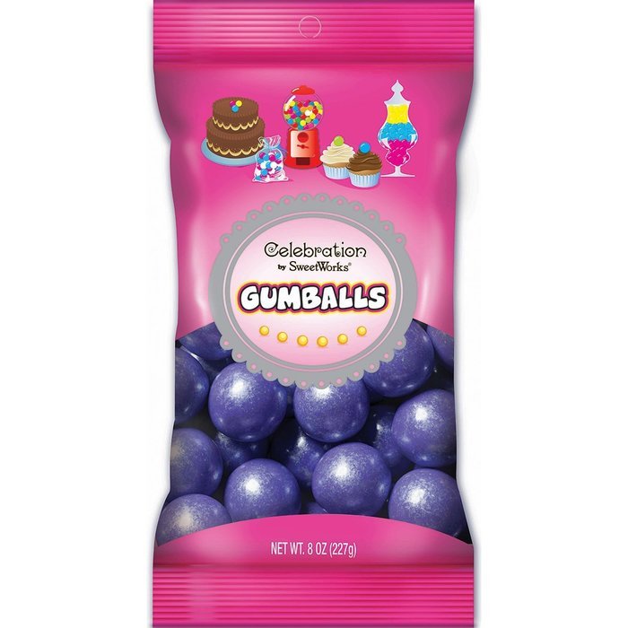 Sweetworks Celebration Candy Gumballs Bag, 8 oz, Shimmer Lime Green N25