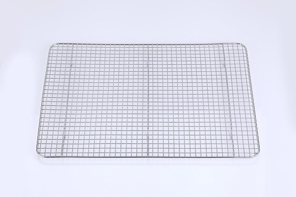 HOMIZE 100% Stainless Steel Wire Cooling Rack for Baking: Oven Safe fits Half Sheet Cookie Pan (16.5''x11.5'') N4