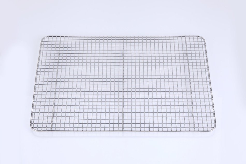 HOMIZE 100% Stainless Steel Wire Cooling Rack for Baking: Oven Safe fits Half Sheet Cookie Pan (16.5''x11.5'') N9