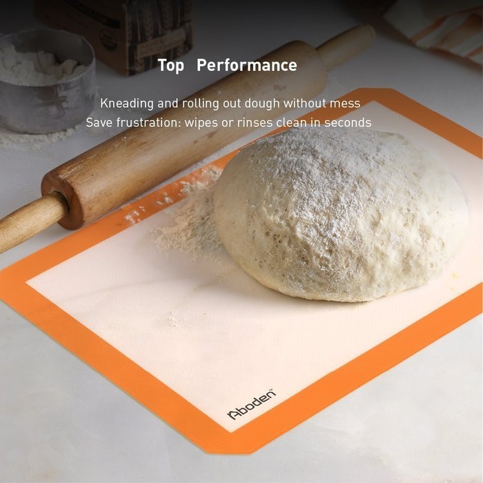 Aboden Non-Stick Silicone Baking Mat, Pack of 2, Orange N6