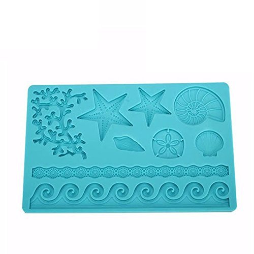"dipshop Silicone Adorable Coral Starfish Shell Ocean Embossing Cake Mold Mould Kitchen Tool" shopping