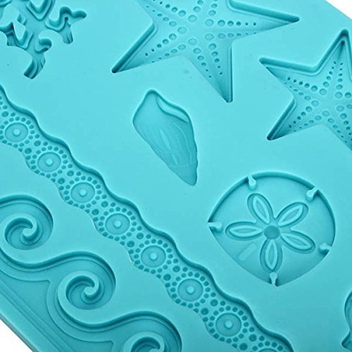 "dipshop Silicone Adorable Coral Starfish Shell Ocean Embossing Cake Mold Mould Kitchen Tool" shopping N5
