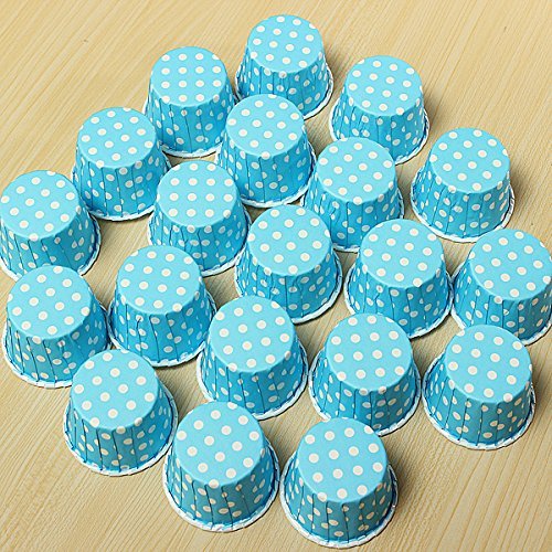 Color:Yellow) 20pcs Colorful Cupcake Greaseproof Dessert Baking Cups N5