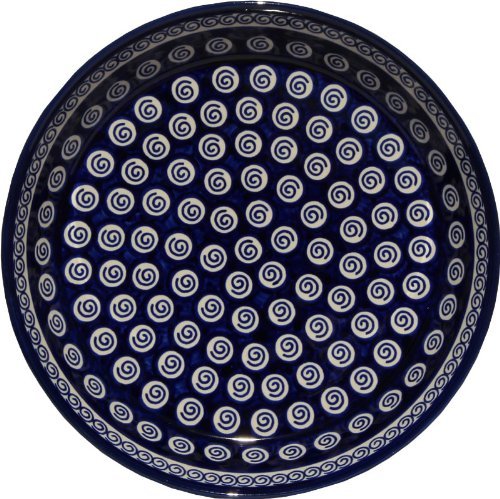 Polish Pottery Dish Pie Plate 10" From Zaklady Ceramiczne Boleslawiec #879-174a Classic Pattern, Height: 1.8"... N2