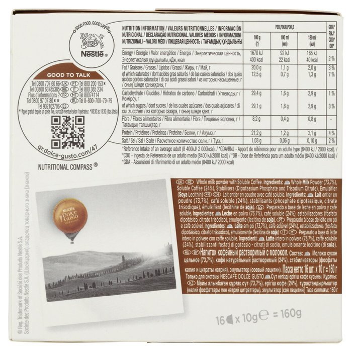 Nescafe Dolce Gusto Caf? Au Lait (Pack of 3, Total 48 Capsules) N7