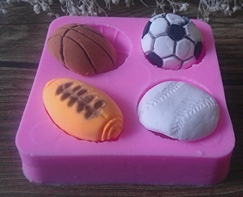 Design 535 Football, Rugby ,Basketball&Tennis Silicone Mold,Sugar Mold,Chocolate Mold, Cake Decoration Tool N2