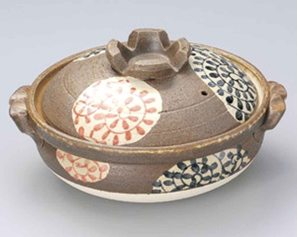 Karakusa for 2-3 persons 8.7inch Donabe Japanese Hot pot Brown Ceramic Made in Japan