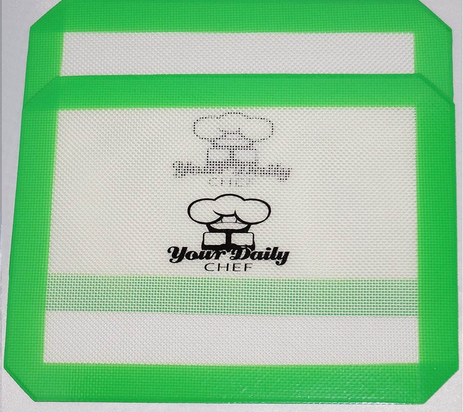 Your Daily Chef Non Stick Silicone Dab Mat Baking Cookie Sheet Set of 2,8.5 Inches X 11 Inches Green N5